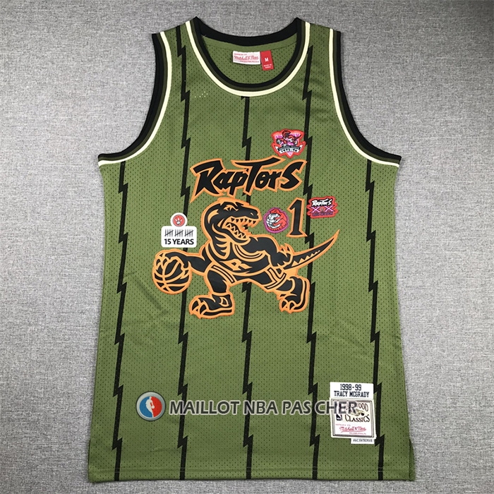 Maillot Toronto Raptors Tracy McGrady NO 1 Mitchell & Ness 1998-99 Vert